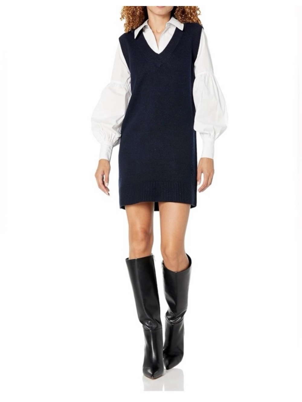 Cinq a Sept Blue Layered Look Dress